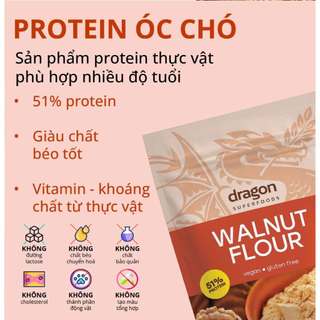 Bột óc chó 51% protein 200g Dragon Superfoods Walnut flour