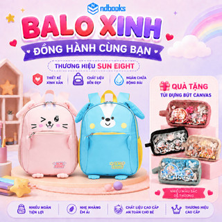 Balo mẫu giáo in hình Mèo Hồng Cute,  Balo đeo vai cho học sinh 90115 - SUN EIGHT
