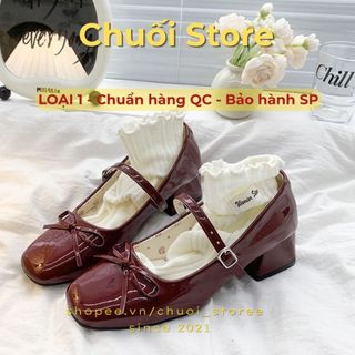 Giày lolita nữ da PU tổng hợp dệt vải đế cao su phong cách nhẹ nhàng nàng thơ thời trang