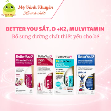 Vitamin tổng hợp,VitaminD, sắt, D3K2,dạng xịt Better You Daily Oral Spray dành cho trẻ em, UK(15ml)