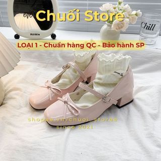 Giày lolita nữ da PU tổng hợp dệt vải đế cao su phong cách nhẹ nhàng nàng thơ thời trang
