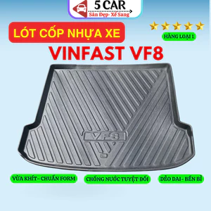 LÓT CỐP xe VINFAST VF8 2024 - NAY nhựa dẻo siêu đẹp, siêu bền, chống thấm nước, không mùi, vừa khít