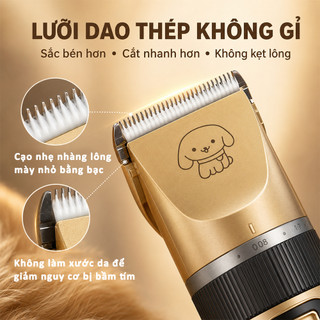 Tông Đơ Cắt Lông Chó Sạc Điện Cầm Tay, Lưỡi Cắt An Toàn, Ít Kẹt Lông, Máy Tỉa Lông Thú Cưng