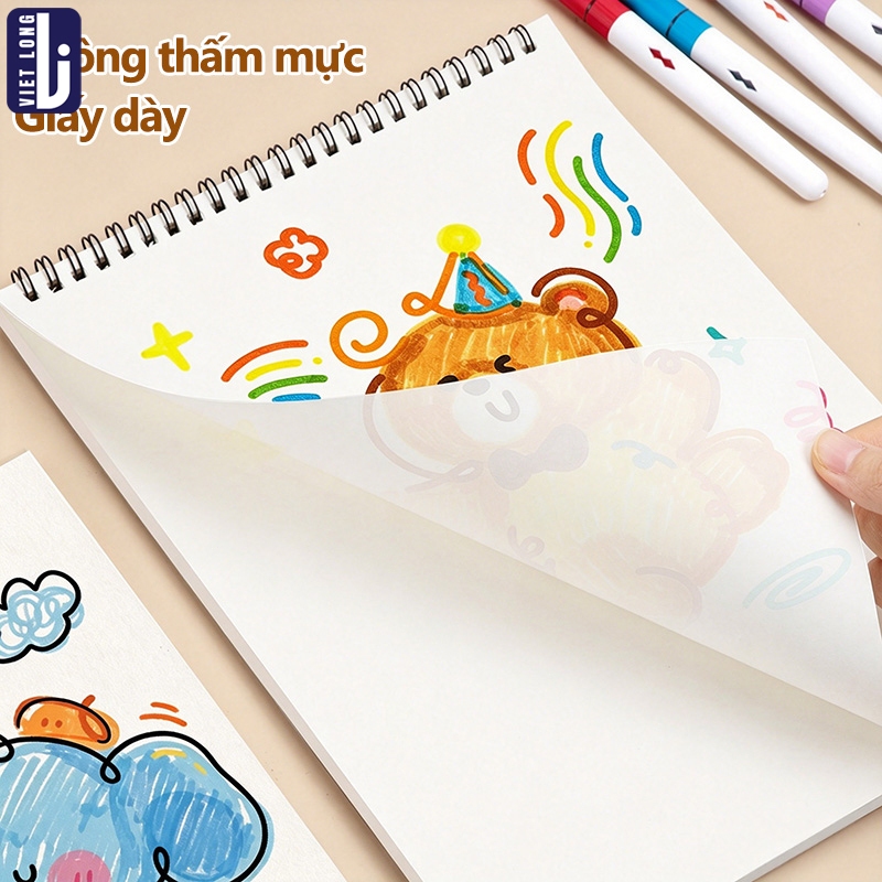 Vở Vẽ Chuyên Dụng Cho Học Sinh, Giấy Dày Không Thấm Màu Nước, Kích Thước A4/A5, Hỗ Trợ Vẽ Tranh Và Sketch Marker Tốt