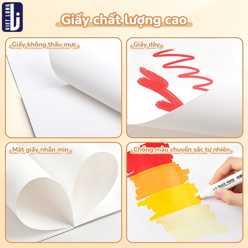 Vở Vẽ Chuyên Dụng Cho Học Sinh, Giấy Dày Không Thấm Màu Nước, Kích Thước A4/A5, Hỗ Trợ Vẽ Tranh Và Sketch Marker Tốt