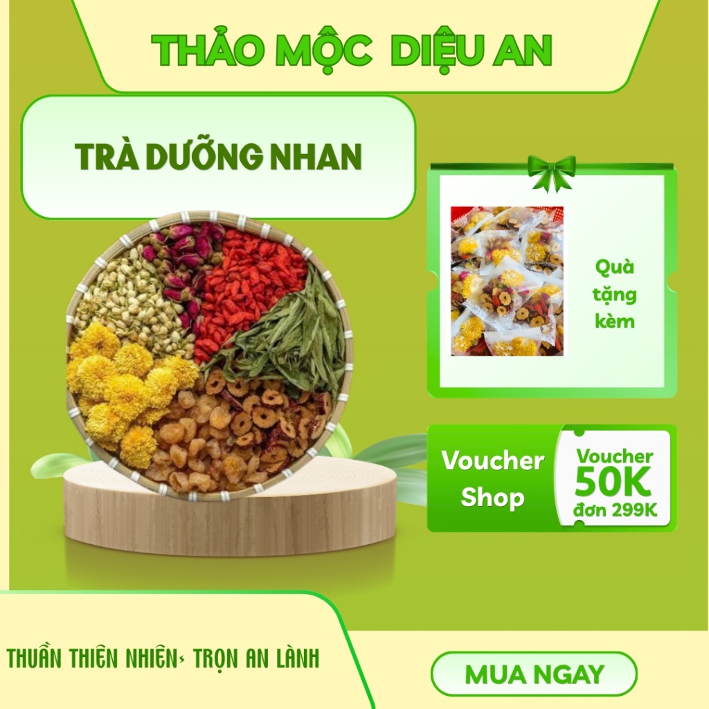 Trà Dưỡng Nhan Diệu  An - Thảo Mộc Đẹp Da, Mát Gan, Thanh Nhiệt, Giảm Mụn, Ngăn Ngừa Lão Hóa