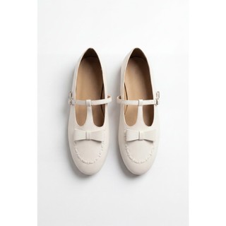 Giày búp bê OLV đế bệt đính nơ tiểu thư Leather Bow Ballet Flats nhiều màu phù hợp mọi dịp
