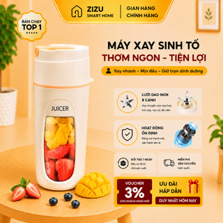 Máy Xay Sinh Tố Mini Cầm Tay 340ml,Cốc Xay Sinh Tố Du Lịch Sạc USB, Máy Xay Trái Cây Cầm Tay Nhỏ Gọn