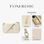 FOXERCHIC Túi đeo dưới cánh tay hình lưỡi liềm, màu trơn, có khóa cài.Thích hợp cho việc đi lại hàng ngày