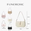 FOXERCHIC Túi đeo dưới cánh tay hình lưỡi liềm, màu trơn, có khóa cài.Thích hợp cho việc đi lại hàng ngày