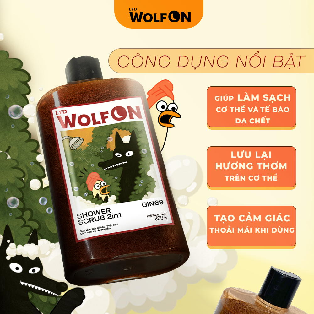 Combo Nam Tính Toàn Diện LYD Wolf On - Sữa tắm Gin 69, Dung Dịch Vệ Sinh Nam Giới 150ml, Xịt Khử Mùi