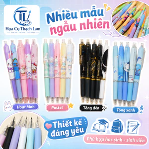 Hộp Bút Bi Dễ Thương Pastel Nhiều Mẫu Hoạt Hình Viết Êm Mực Đều Cho Học Sinh