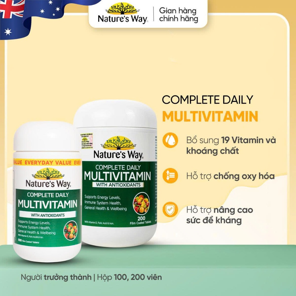 Vitamin Tổng Hợp Nature's Way Complete Daily Multivitamin – Hộp 100 Viên