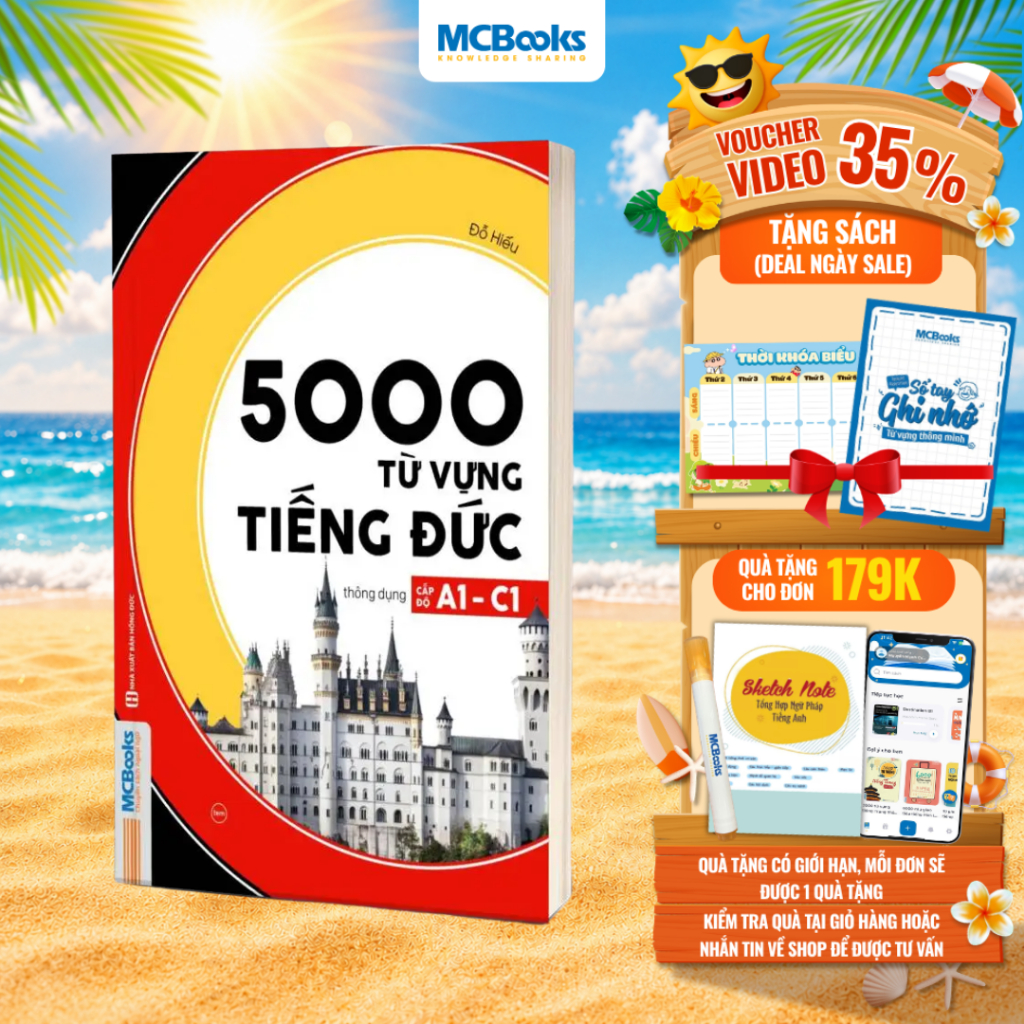 Sách - 5000 từ vựng tiếng đức thông dụng cấp độ A1 - C1