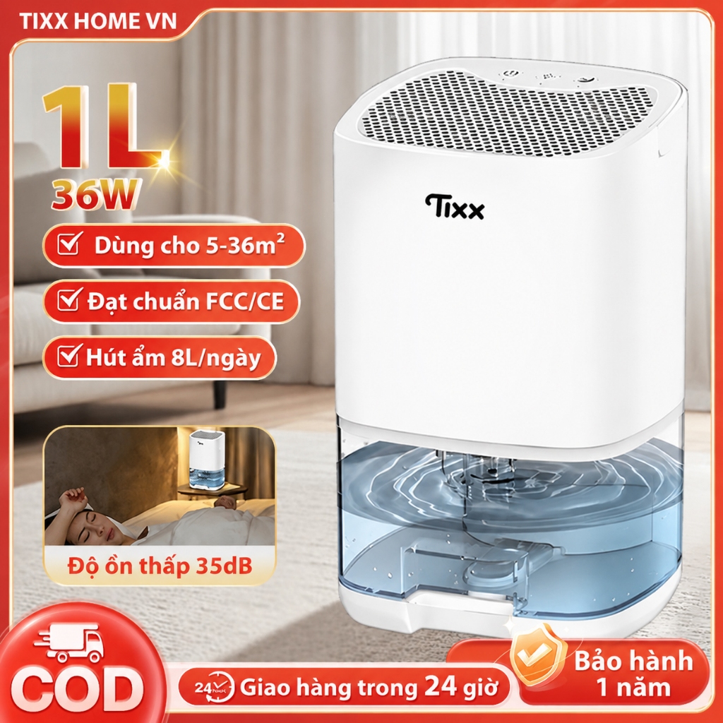 Tixx Máy hút ẩm 350ml/ngày thiết bị gia đình văn phòng tiết kiệm điện