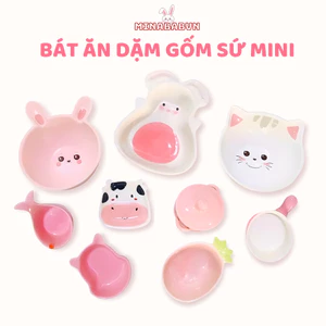 Bát Ăn Dặm Gốm Sứ Mini Cao Cấp Cho Bé An Toàn, Bát Ăn Dặm Nhiều Hình Đáng Yêu Cho Bé 80-150ml