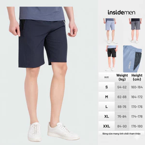 Quần Short thể thao cạp chun nam Insidemen Active dáng Regular Fit năng động thể thao ISO107MAH0
