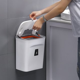 Thùng Đựng Rác Có Nắp Treo Cánh Tủ Hoặc Dán Tường Nhựa PP Cao Cấp