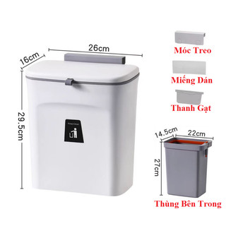 Thùng Đựng Rác Có Nắp Treo Cánh Tủ Hoặc Dán Tường Nhựa PP Cao Cấp