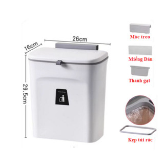Thùng Đựng Rác Có Nắp Treo Cánh Tủ Hoặc Dán Tường Nhựa PP Cao Cấp