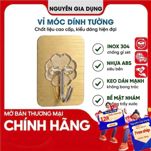 Vỉ 6 và 9 móc dán tường nhẵn chất lượng cao, móc siêu dính treo đồ chịu lực 6-10 KG