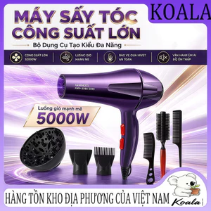 Máy sấy tóc chuyên nghiệp 5000W điều khiển nhiệt độ đa tốc độ gió có nắp sấy lược tạo kiểu cho tiệm cắt tóc tại nhà hai