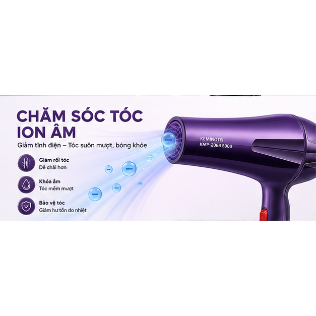 Máy sấy tóc chuyên nghiệp 5000W điều khiển nhiệt độ đa tốc độ gió có nắp sấy lược tạo kiểu cho tiệm cắt tóc tại nhà hai