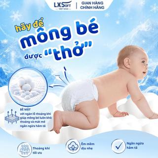 Bỉm ĐIỀU HOÀ LXSoft Hàn Quốc Mỏng Nhẹ chỉ 2mm,Siêu Khô Thoáng, Lưng Cao, Không tràn, ngăn ngừa hăm tã