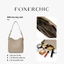 FOXERCHIC Túi đeo nách cao cấp bằng da mềm màu trơn Dây đeo vai có thể điều chỉnh linh hoạt