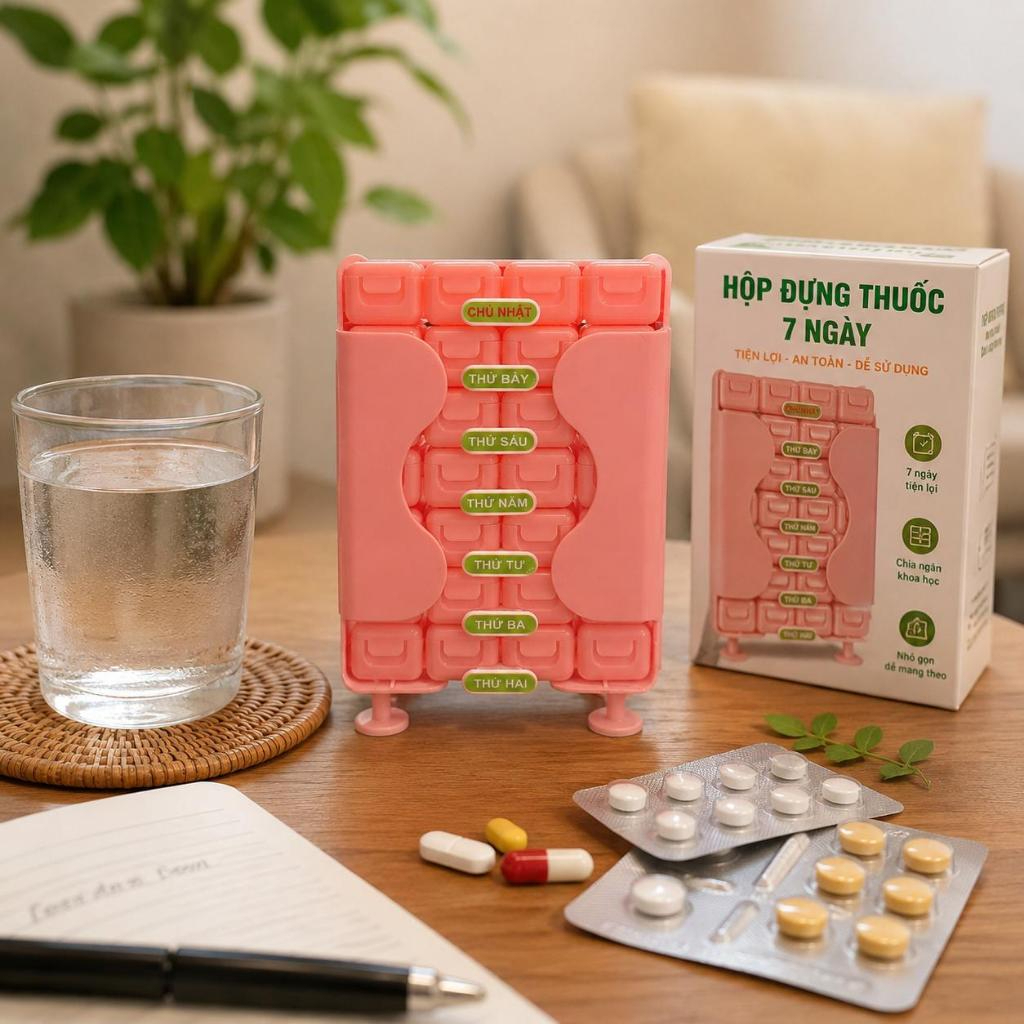 Hộp Đựng Thuốc Hàng Tuần 7 Ngày 3, 4 Ngăn, Hộp Chia Thuốc Du Lịch Di Động, Đựng Vitamin, Dầu Cá & Thực Phẩm Chức Năng