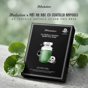 JMsolution C9 Centella Ampoule Silver Foil Mask 10pcs |Mặt Nạ Rau Má Làm Dịu Da Cấp Ẩm Hàn Quốc
