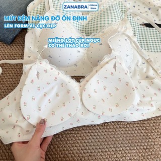 [Hàng Mới Về] Áo ngực nữ su không gọng họa tiết hoa nhí, Áo lót nữ mút mỏng form ôm nâng ngực A1846