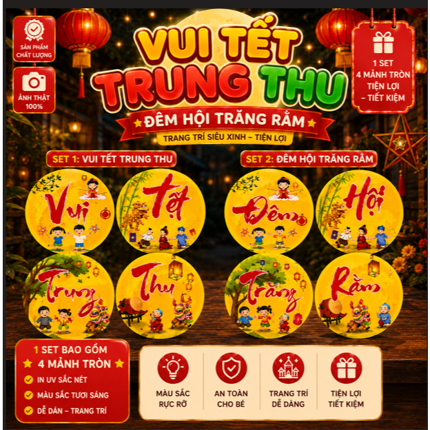 Set Vui Tết Trung Thu Đêm Hội Trăng Rằm Cho Bé Combo Trang Trí Và Quà Tặng Trung Thu