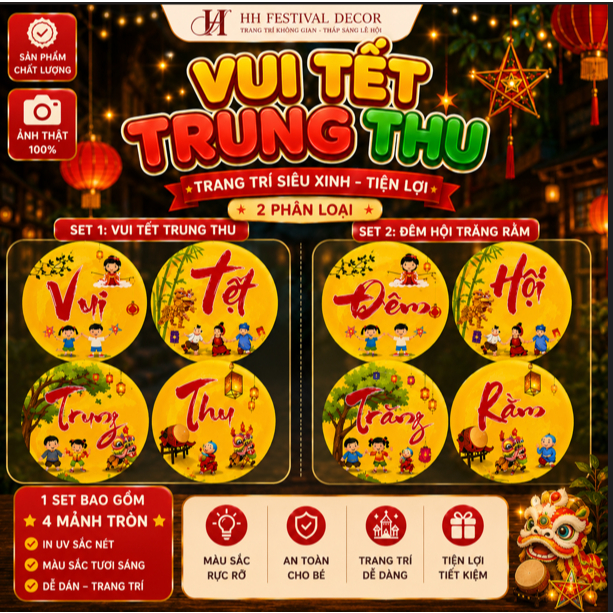 Set Vui Tết Trung Thu Đêm Hội Trăng Rằm Cho Bé Combo Trang Trí Và Quà Tặng Trung Thu