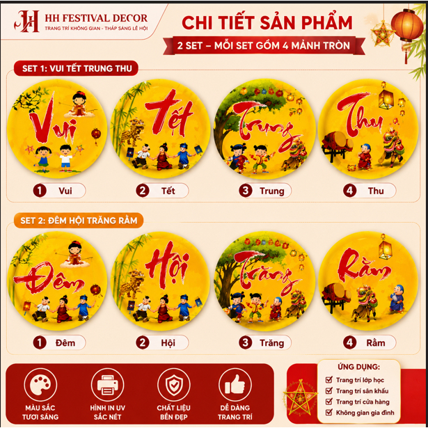 Set Vui Tết Trung Thu Đêm Hội Trăng Rằm Cho Bé Combo Trang Trí Và Quà Tặng Trung Thu