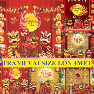 Decor trang trí TẾT Trung Thu, Phụ kiện tranh vải treo tường Tết Thiếu Nhi. Tranh Canvas decor sảnh chung cư TT1 -BIATON