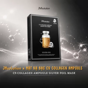JMsolution C9 Collagen Ampoule Silver Foil Mask 10pcs - Mặt Nạ Collagen Bạc Cấp Ẩm, Dưỡng Da Mềm Mịn