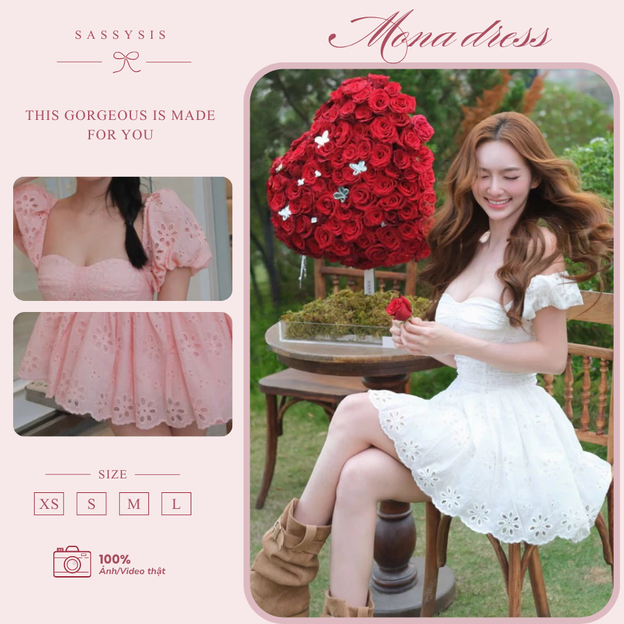 Mona dress vải boi tùng xoè bồng
