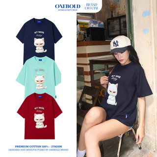Áo Thun Oversize " ANGY CAT"  Brand ONEBOLD Chất Cotton 270Gsm , Áo Phông Nam Nữ  OB016