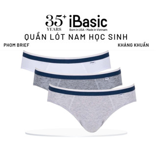 Combo 3 Quần lót nam học sinh bé trai iBasic 10y - 18y phom tam giác cotton USA kháng khuẩn PANTB002