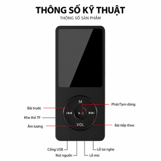 Máy nghe nhạc MP4 máy nghe nhạc mini máy MP3 MP4 máy nghe nhạc cầm tay máy nghe nhạc đa năng, màn hình IPS sắc nét âm th
