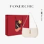 FOXERCHIC Túi đeo dưới cánh tay hình lưỡi liềm, màu trơn, có khóa cài.Thích hợp cho việc đi lại hàng ngày