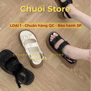 Dép quai hậu nữ da PU tổng hợp dệt vải đế cao su cao cấp êm ái mềm mại dễ đi
