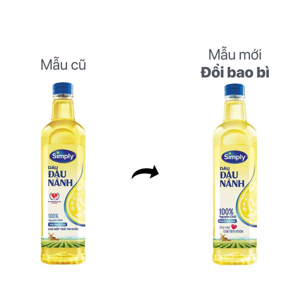 Dầu Đậu Nành Simply 100% Nguyên Chất Tốt Cho Tim Mạch - 1 Lít