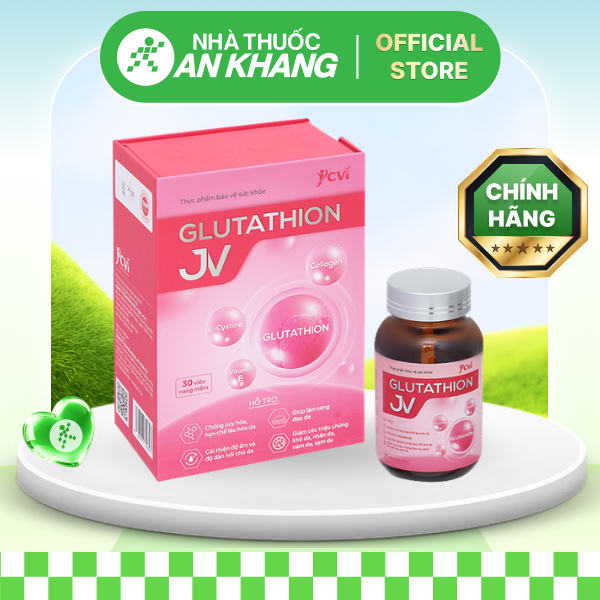 Glutathion JV giúp chống oxy hóa, ngừa lão hóa, làm sáng da hộp 30 viên [Nhà thuốc An Khang - Chính Hãng 100%]