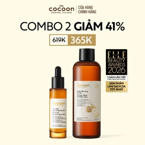 Combo Tinh chất nghệ Hưng Yên C10 30ml & Nước tẩy trang bí đao Cocoon 500ml