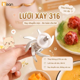 Máy xay ăn dặm cầm tay MISAN 8 lưỡi công suất 200W, máy xay đa năng chế biến đồ ăn cho bé
