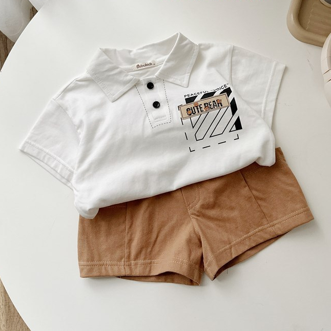 Set bộ polo cộc tay bé trai 1-6 tuổi Miniumbaby in hình dễ thương, chất vải áo cotton mềm mịn SB2271