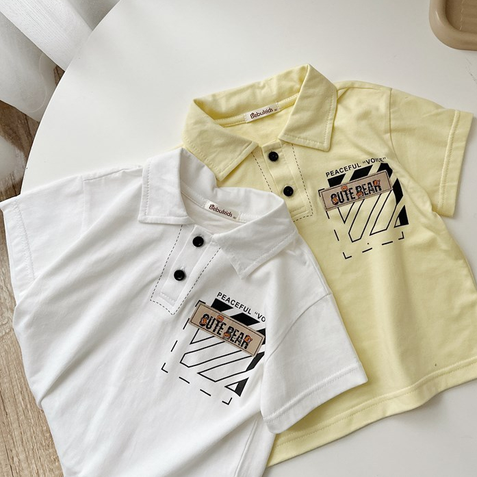 Set bộ polo cộc tay bé trai 1-6 tuổi Miniumbaby in hình dễ thương, chất vải áo cotton mềm mịn SB2271