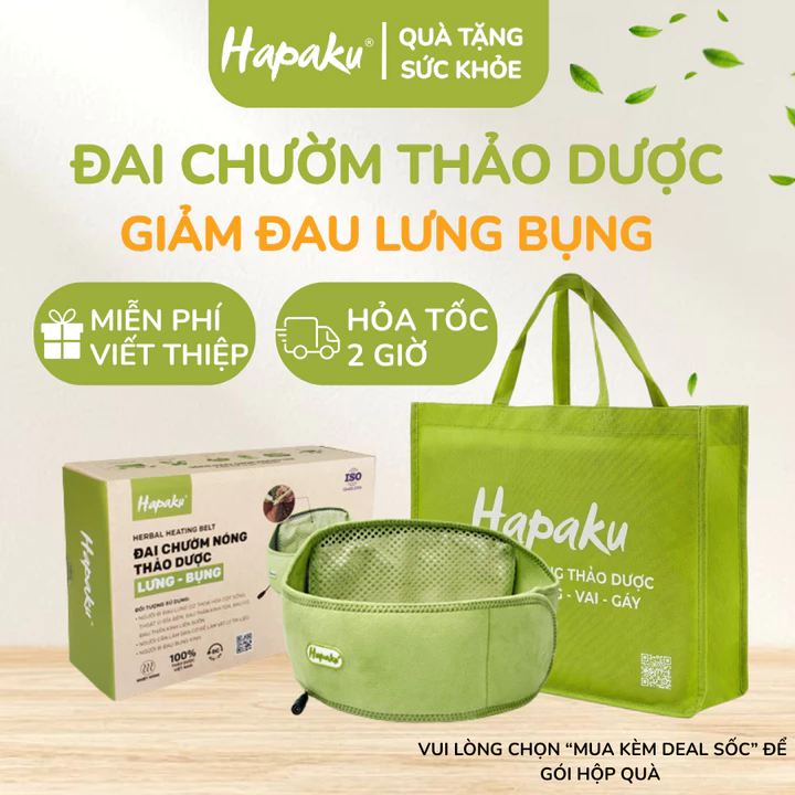 Quà Tặng Sức Khỏe Từ Đai Chườm Thảo Dược Lưng Bụng Hapaku, Chườm Nóng Thảo Dược Giảm Căng Cứng Cơ, Lưu Thông Khí Huyết